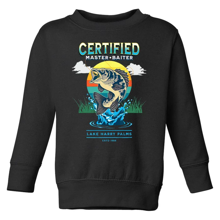 Certified Master Baiter Funny Fishing Toddler Sweatshirt