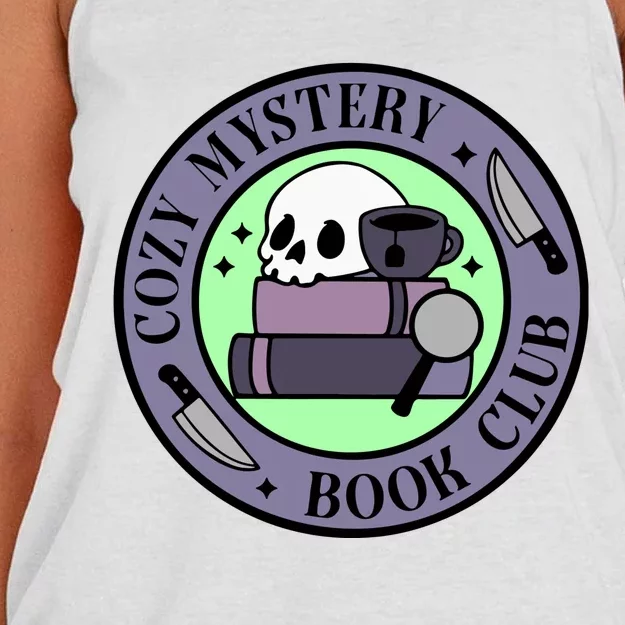 Cozy Mystery Book Club Mystery Mystery Reader Women's Knotted Racerback Tank