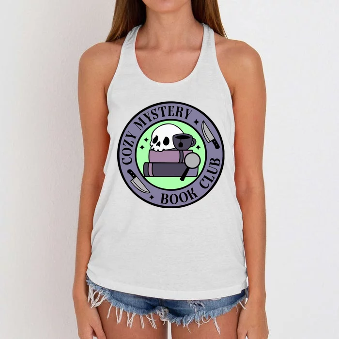 Cozy Mystery Book Club Mystery Mystery Reader Women's Knotted Racerback Tank