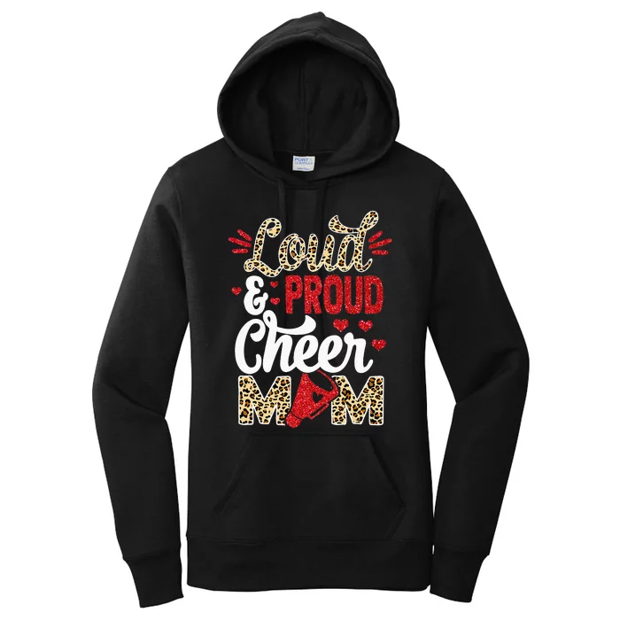 Cheer Mom Biggest Fan Leopard Print And Pom Pom Women's Pullover Hoodie