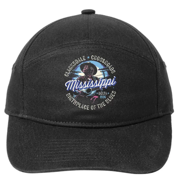 Clarksdale Mississippi Birthplace Of The Blues 7-Panel Snapback Hat