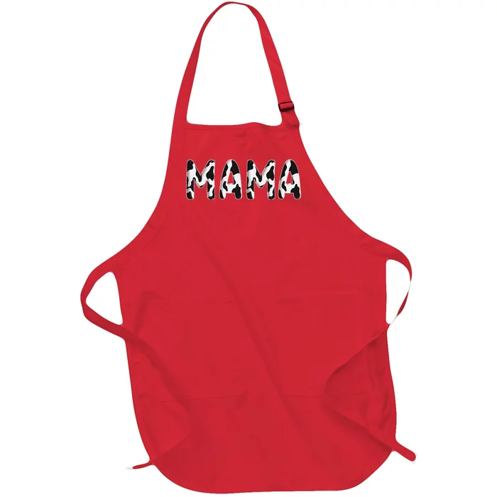 Cow Mama Birthday Family Matching Mothers Day Boy Girl Farm Full-Length Apron With Pocket