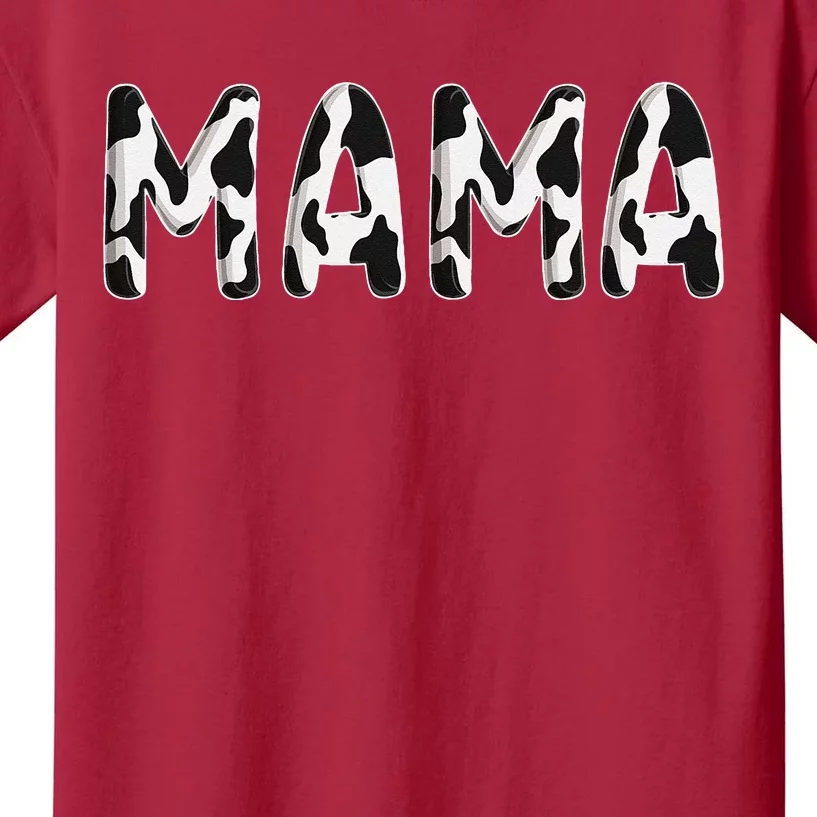 Cow Mama Birthday Family Matching Mothers Day Boy Girl Farm Kids T-Shirt