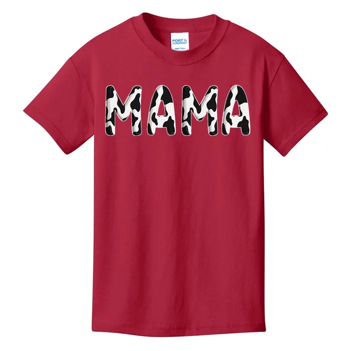 Cow Mama Birthday Family Matching Mothers Day Boy Girl Farm Kids T-Shirt