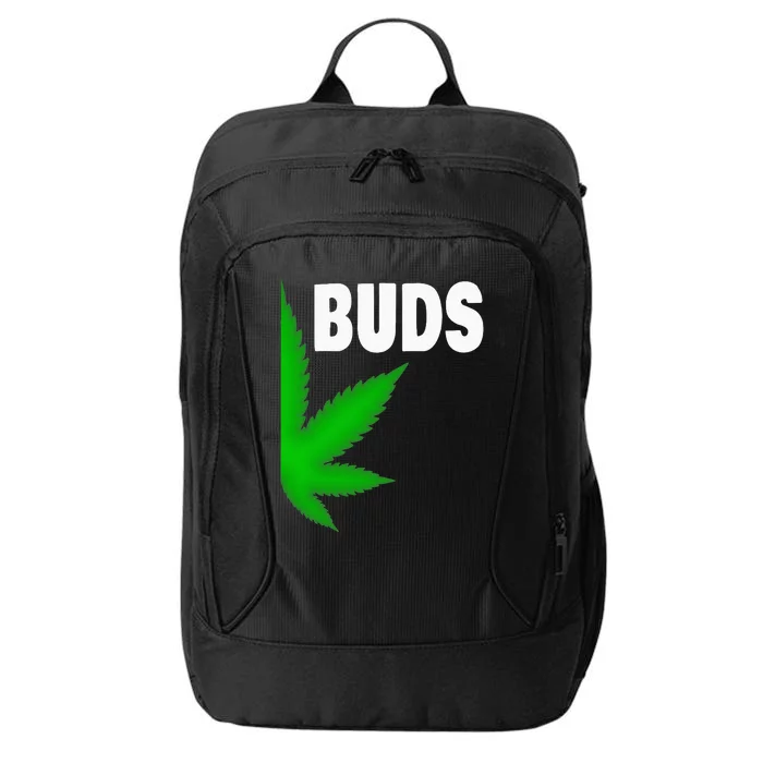 Couples Matching Best Buds BFF Marijuana Leaf Weed Gift City Backpack