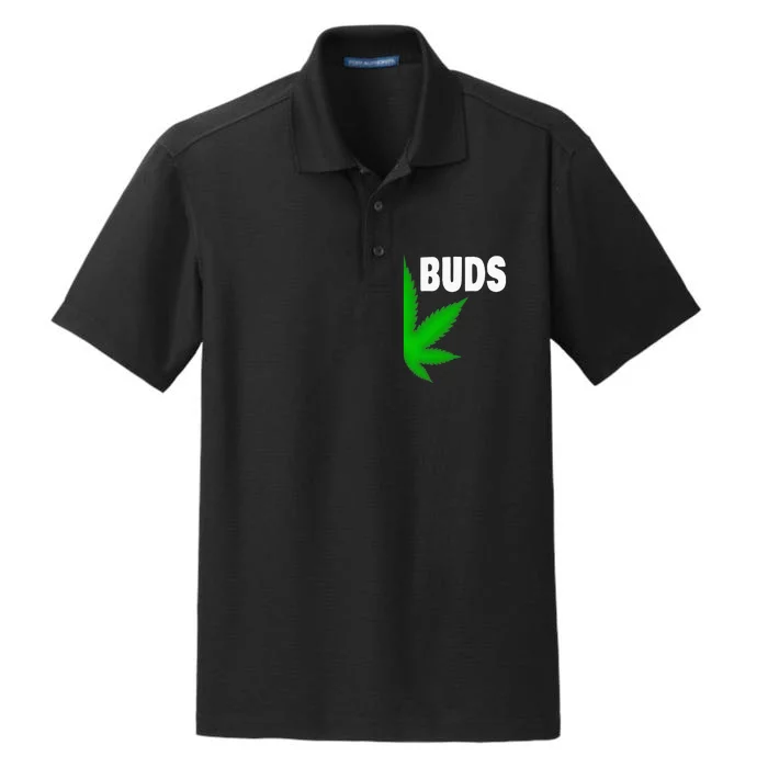 Couples Matching Best Buds BFF Marijuana Leaf Weed Gift Dry Zone Grid Performance Polo