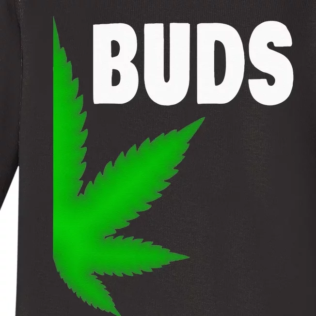 Couples Matching Best Buds BFF Marijuana Leaf Weed Gift Baby Long Sleeve Bodysuit