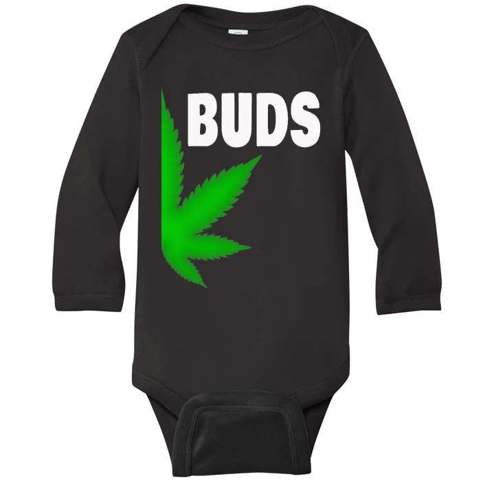 Couples Matching Best Buds BFF Marijuana Leaf Weed Gift Baby Long Sleeve Bodysuit