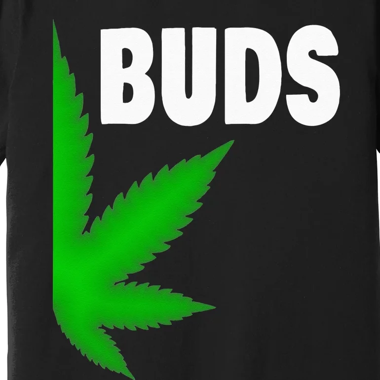 Couples Matching Best Buds BFF Marijuana Leaf Weed Gift Premium T-Shirt