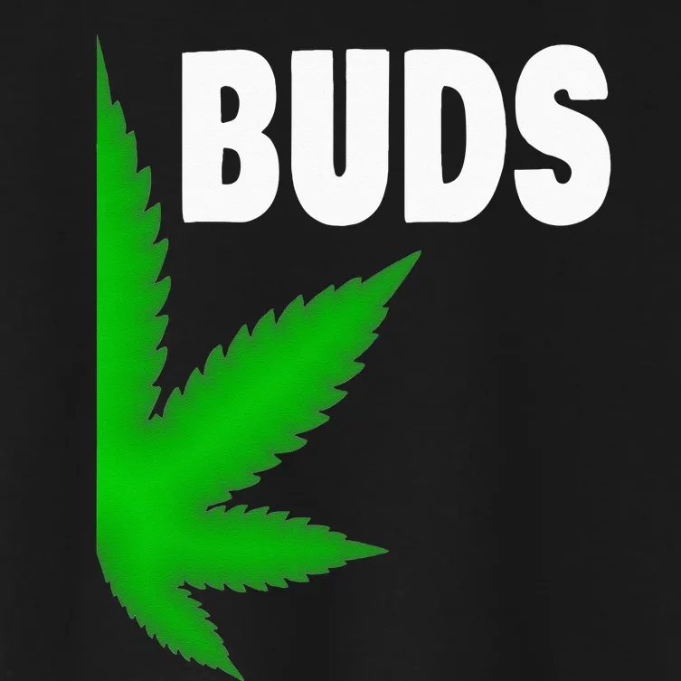 Couples Matching Best Buds BFF Marijuana Leaf Weed Gift Women's Crop Top Tee