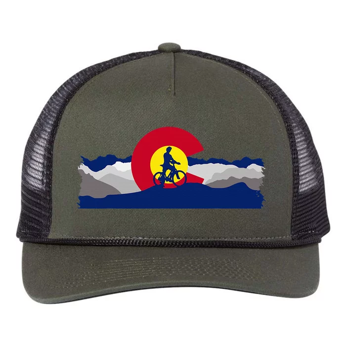 Colorado Mountain Biking Retro Rope Trucker Hat Cap