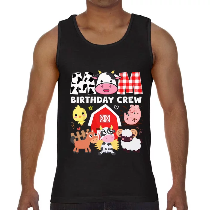 Cow Mom Birthday Crew Farm Theme Animals Kids Birthday Party Comfort Colors® Tank Top