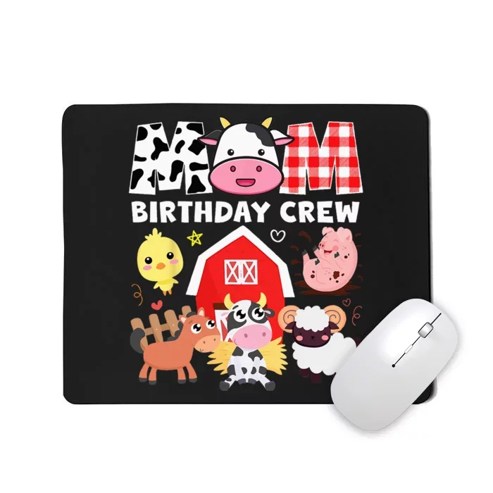 Cow Mom Birthday Crew Farm Theme Animals Kids Birthday Party Mousepad