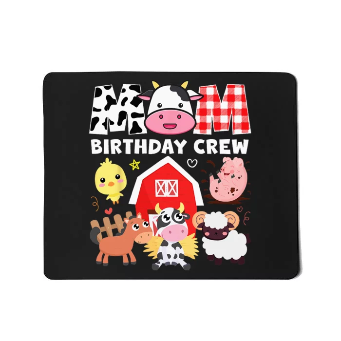 Cow Mom Birthday Crew Farm Theme Animals Kids Birthday Party Mousepad