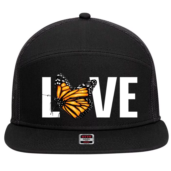 Cool Monarch Butterfly Art Entomology Insect Lover 7 Panel Mesh Trucker Snapback Hat