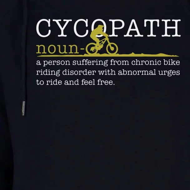 Cycopath Mountain Bike Funny MTB Biker Biking Gift Womens Funnel Neck Pullover Hood