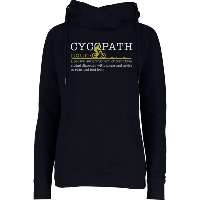 Cycopath Mountain Bike Funny MTB Biker Biking Gift Womens Funnel Neck Pullover Hood