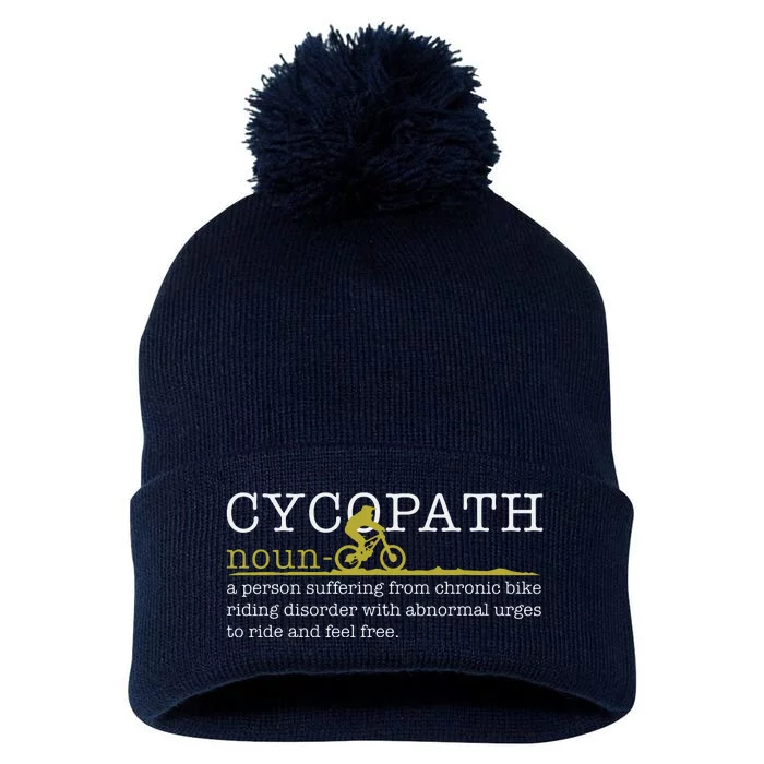 Cycopath Mountain Bike Funny MTB Biker Biking Gift Pom Pom 12in Knit Beanie