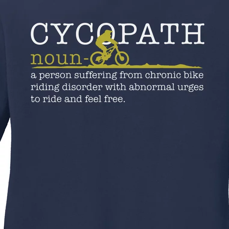 Cycopath Mountain Bike Funny MTB Biker Biking Gift Ladies Long Sleeve Shirt