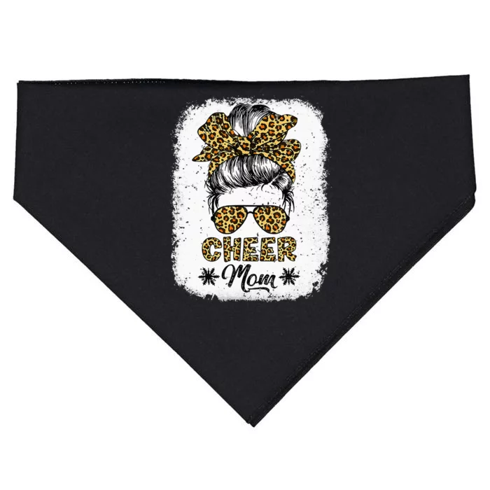 Cute Messy Bun Cheer Mom Funny Leopard Bandana Mother's Day USA-Made Doggie Bandana