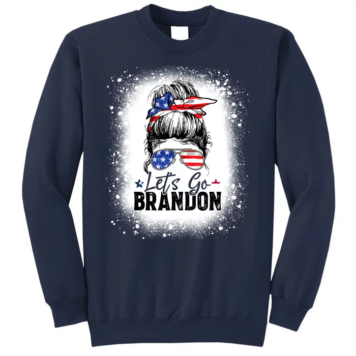 Conservative Messy Bun Bleached Style LetS Go Brandon Sweatshirt