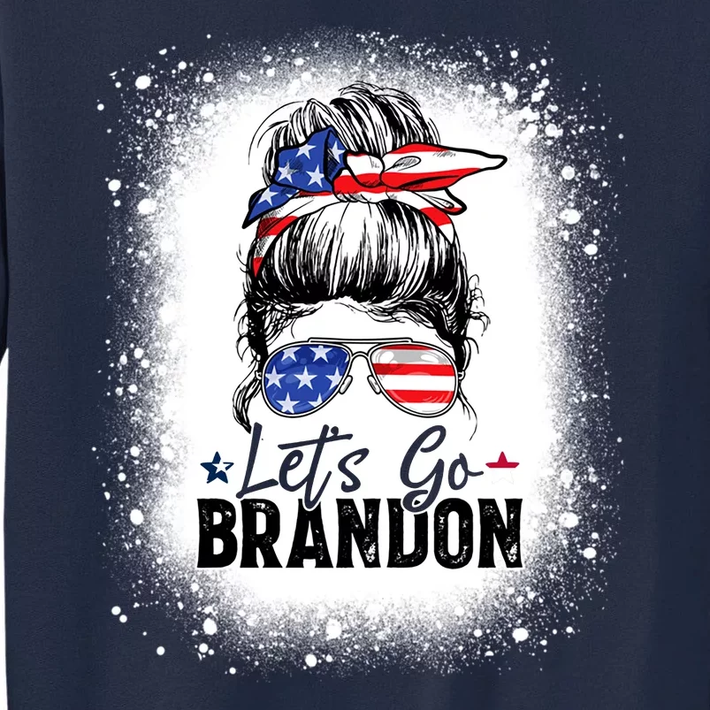 Conservative Messy Bun Bleached Style LetS Go Brandon Tall Sweatshirt