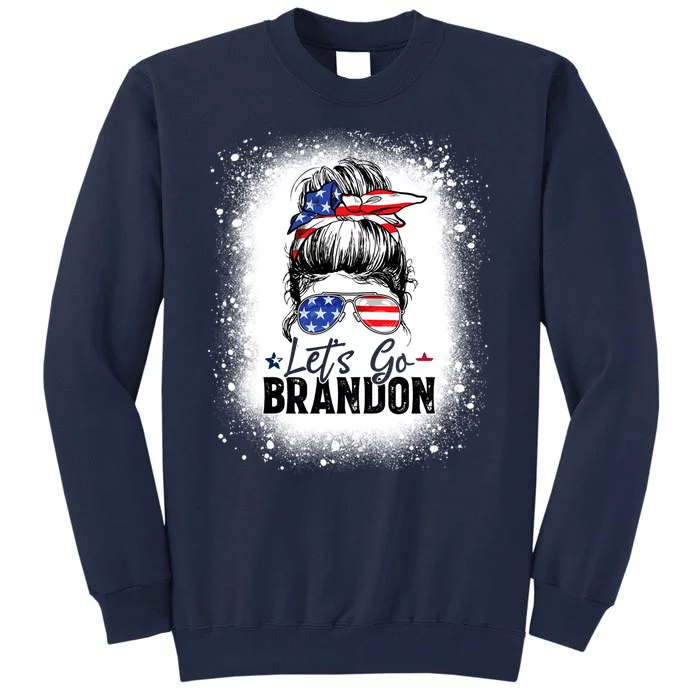 Conservative Messy Bun Bleached Style LetS Go Brandon Tall Sweatshirt