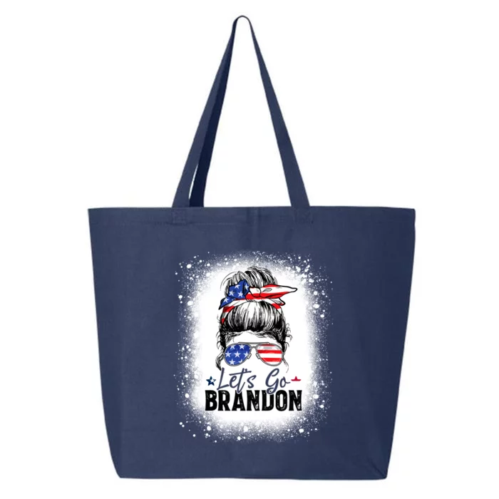 Conservative Messy Bun Bleached Style LetS Go Brandon 25L Jumbo Tote