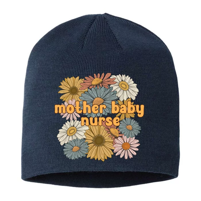 Cute Mother Baby Nurse Flowers Postpartum Nurse Gift 8 1/2in Sustainable Knit Beanie