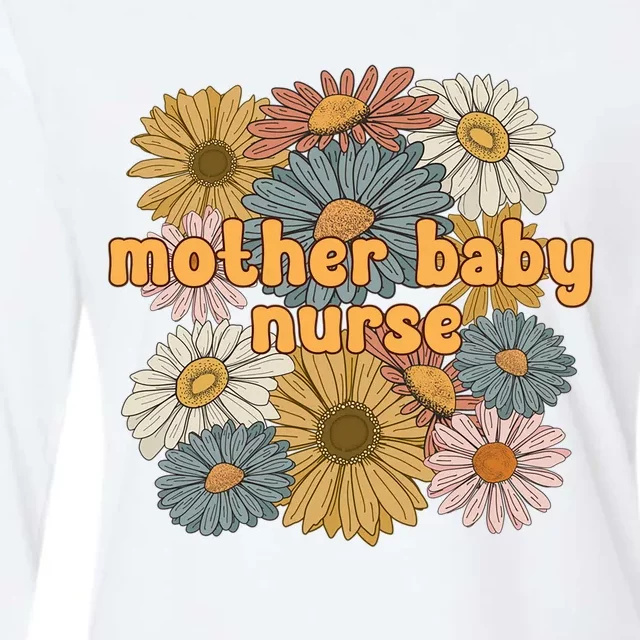 Cute Mother Baby Nurse Flowers Postpartum Nurse Gift Womens Cotton Relaxed Long Sleeve T-Shirt