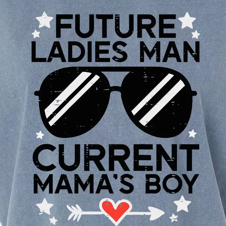 Current Mamas Boy Funny Valentines Day Boy Garment-Dyed Women's Muscle Tee