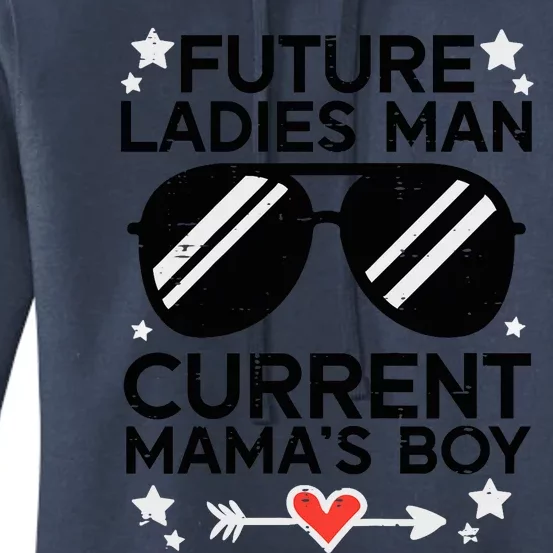 Current Mamas Boy Funny Valentines Day Boy Women's Pullover Hoodie