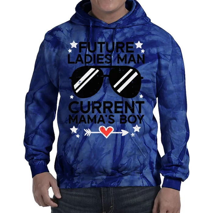 Current Mamas Boy Funny Valentines Day Boy Tie Dye Hoodie