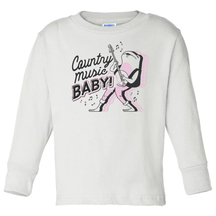 Country Music Baby Frog Toddler Long Sleeve Shirt