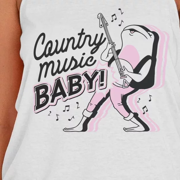 Country Music Baby Frog Women's Knotted Racerback Tank