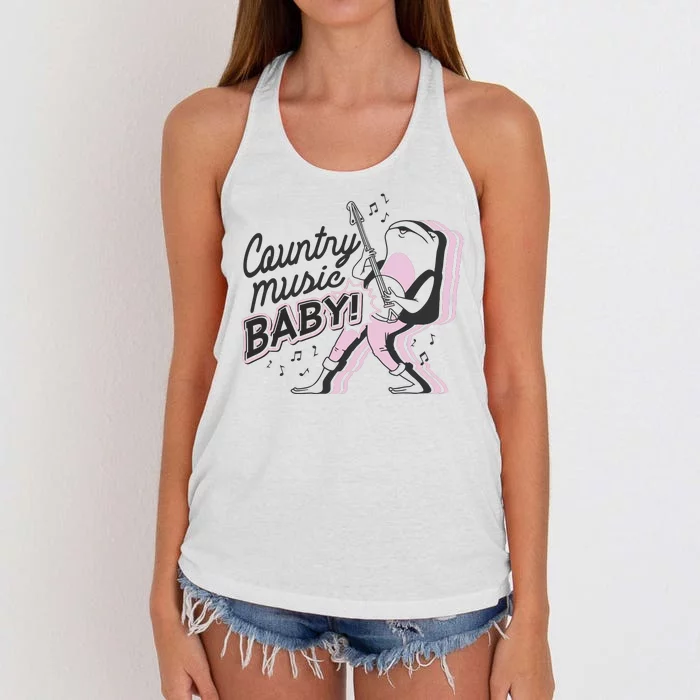 Country Music Baby Frog Women's Knotted Racerback Tank