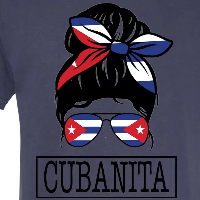 Cubanita Messy Bun Cuban Flag Cuba Garment-Dyed Heavyweight T-Shirt