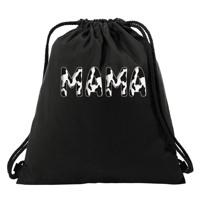 Cow Mama Birthday Family Matching Mothers Day Farm Drawstring Bag