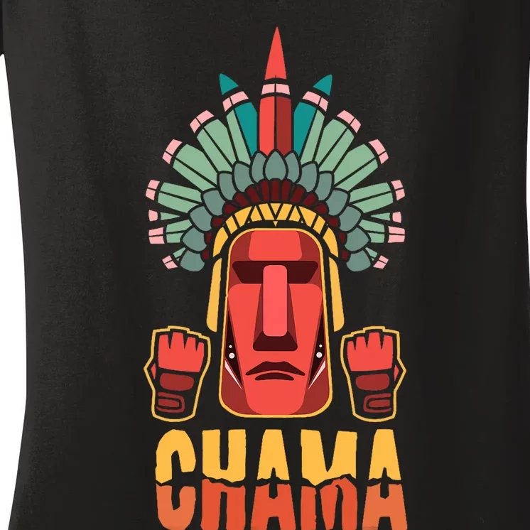 Chama Mma Bjj Boxing Muay Thai Kickboxing Fighter Women's V-Neck T-Shirt