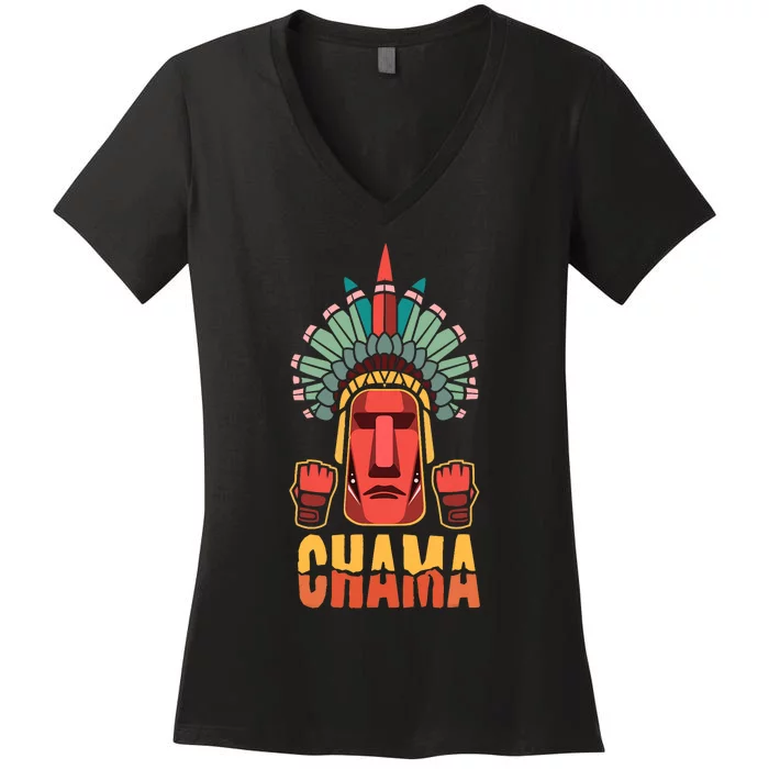 Chama Mma Bjj Boxing Muay Thai Kickboxing Fighter Women's V-Neck T-Shirt