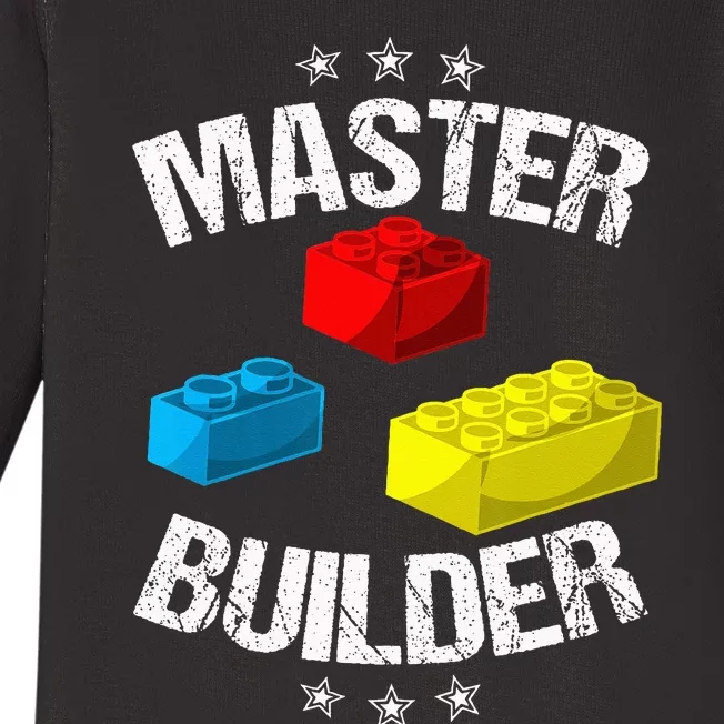 Cool Master Builder Funny Building Blocks Gift Men Women Baby Long Sleeve Bodysuit