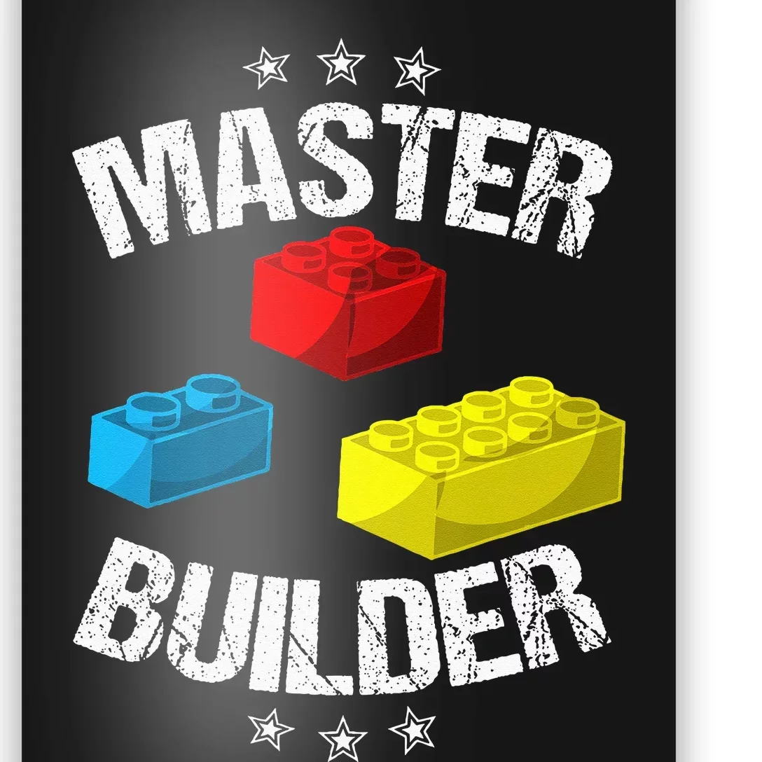 Cool Master Builder Funny Building Blocks Gift Men Women Poster