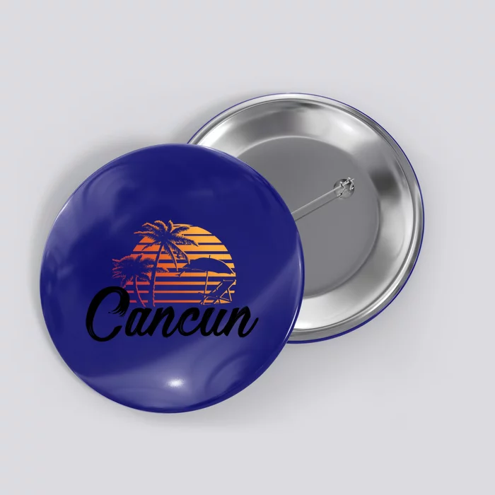 Cancun Mexico Beach Palm Tree Party Destination Gift Button