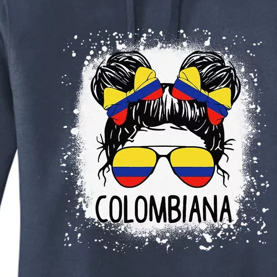 Colombian Messy Bun Patriotic Colombia Pride Women's Pullover Hoodie