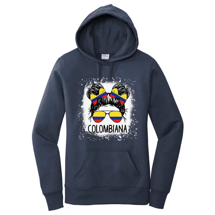 Colombian Messy Bun Patriotic Colombia Pride Women's Pullover Hoodie