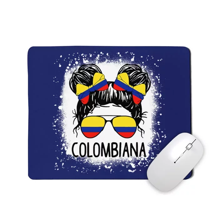 Colombian Messy Bun Patriotic Colombia Pride Mousepad