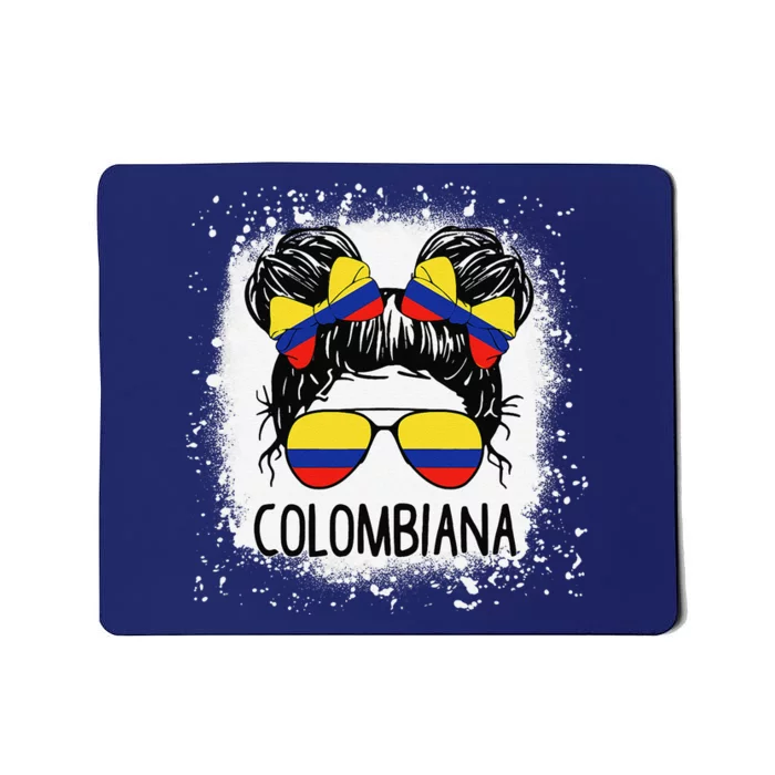 Colombian Messy Bun Patriotic Colombia Pride Mousepad