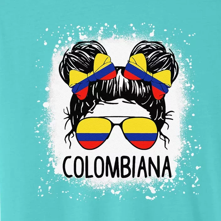 Colombian Messy Bun Patriotic Colombia Pride ChromaSoft Performance T-Shirt