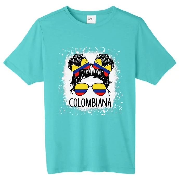 Colombian Messy Bun Patriotic Colombia Pride ChromaSoft Performance T-Shirt