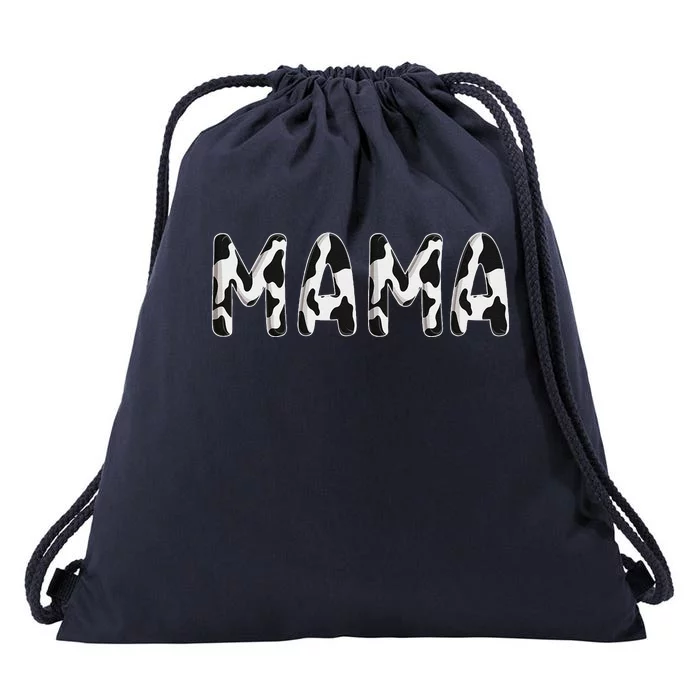 Cow Mama Birthday Family Matching Mothers Day Boy Girl Farm Drawstring Bag